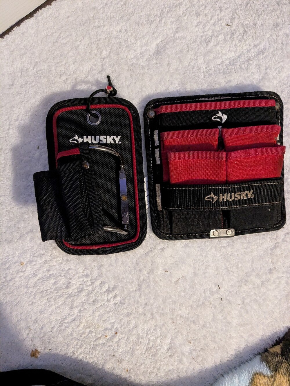 Husky Black and Red Compact Tool Pouch Duo